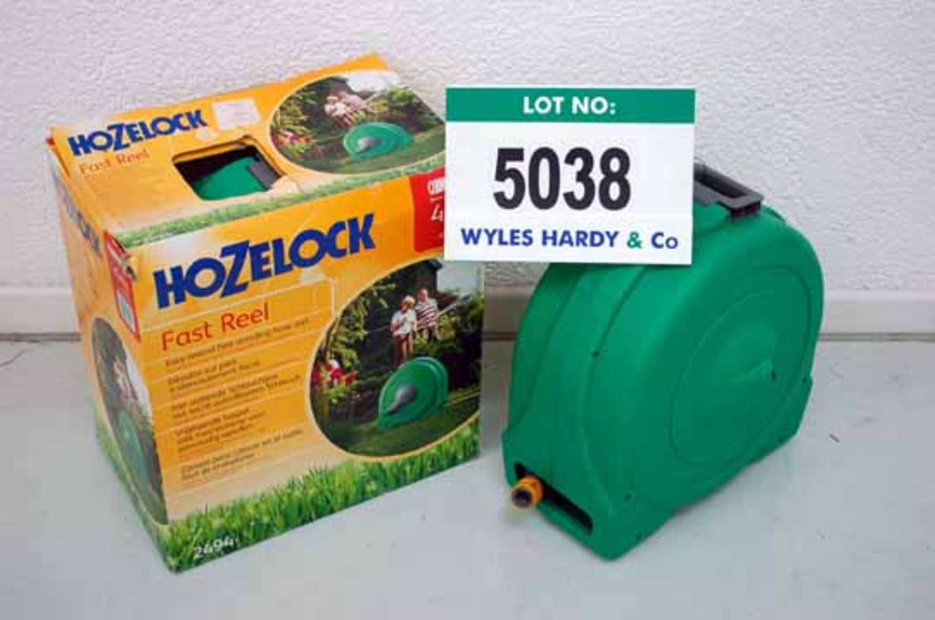 Two HOZELOCK Fast Reel Freestanding Portable Garden Hose Reels each with Approx. 40M Hose (Note