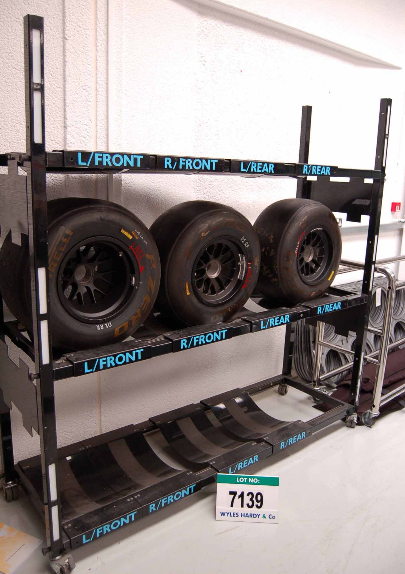 A CATERHAM F1 Triple Stack Pit Stop Tyre Rack with Tyre Set Indicator Lights (No Cables)  Want it