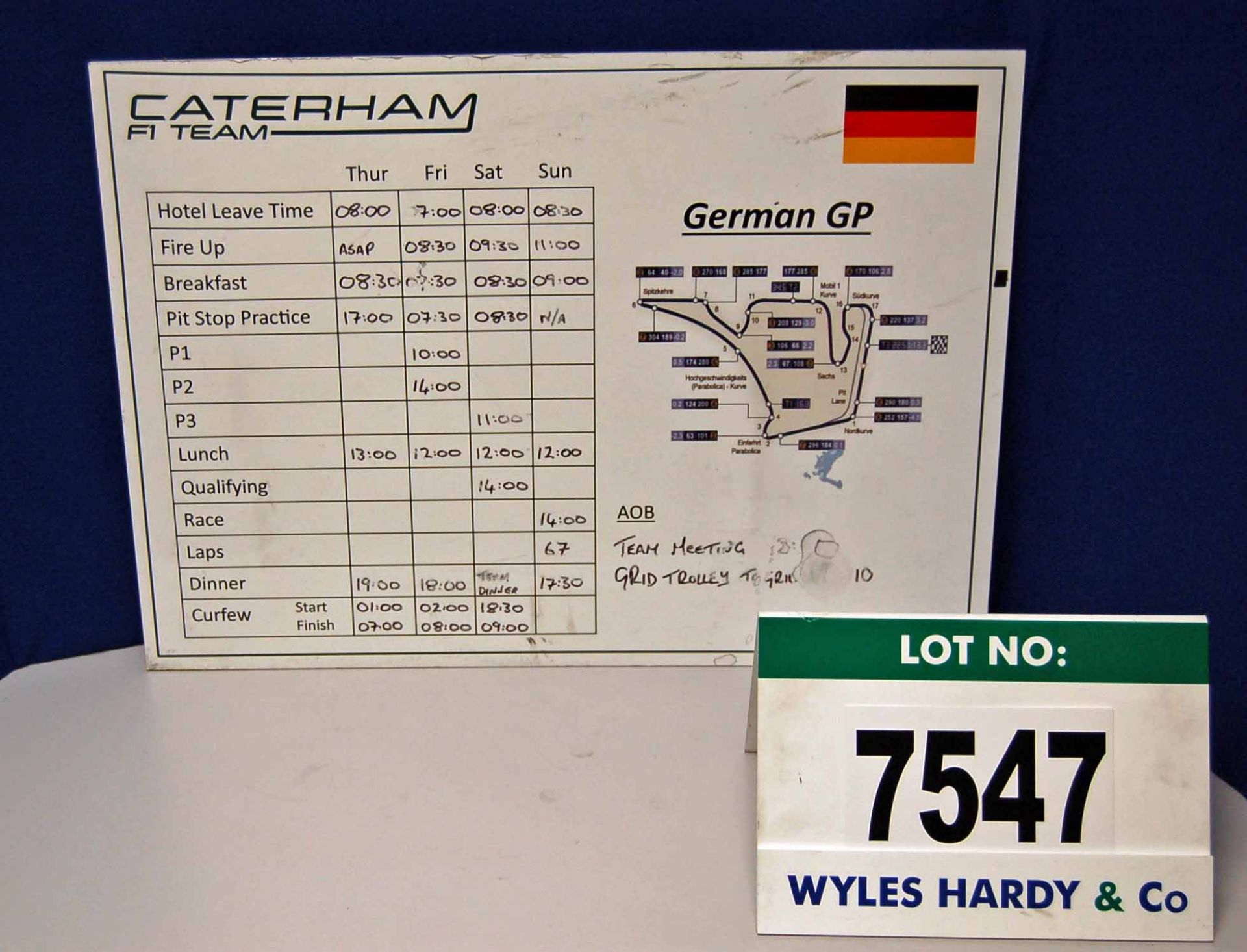 A CATERHAM F1 Team 500mm x 700mm Foamex Pit Crew Information Board - German Grand Prix  Want it