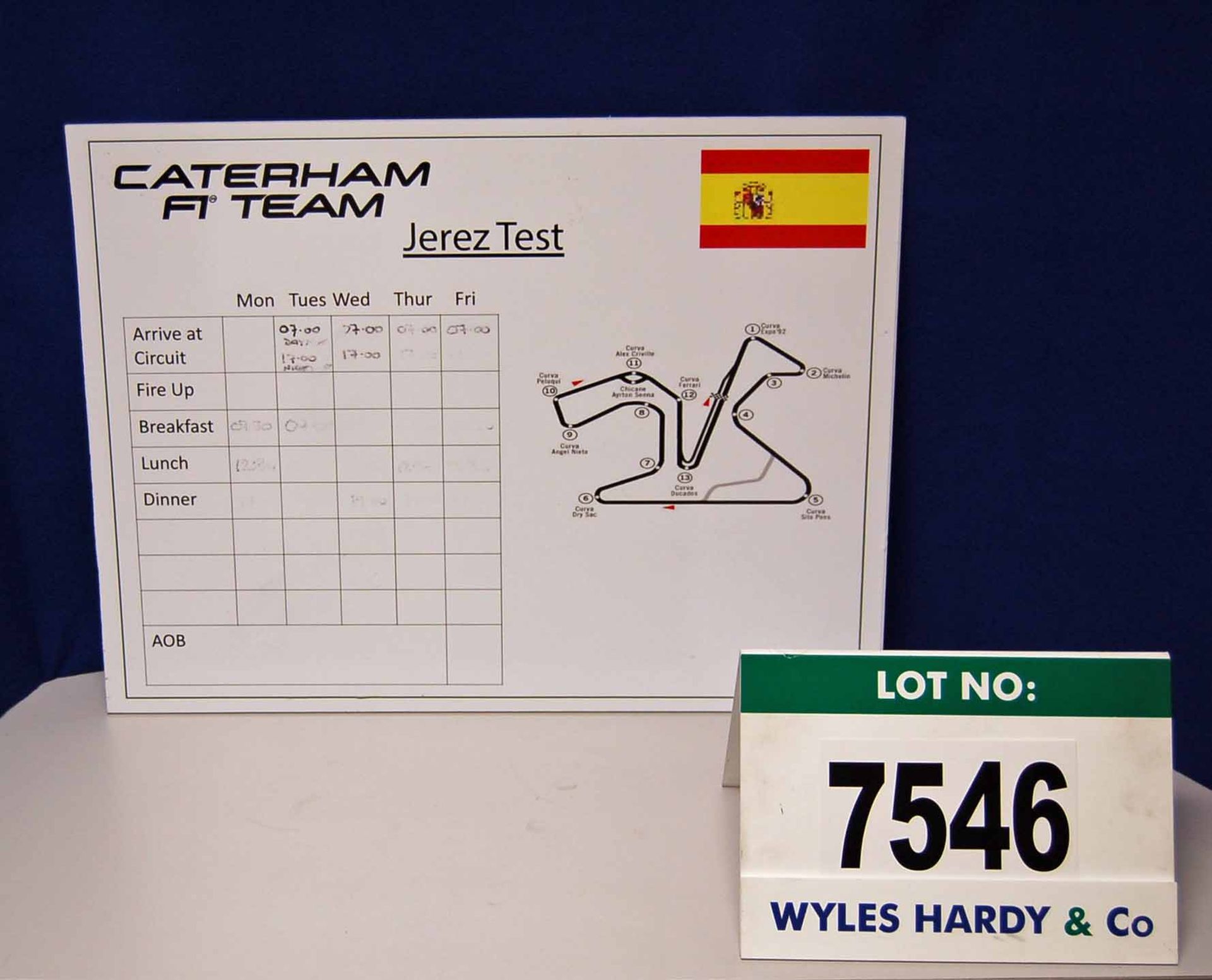 A CATERHAM F1 Team 500mm x 700mm Foamex Pit Crew Information Board - Jerez Test  Want it shipped?