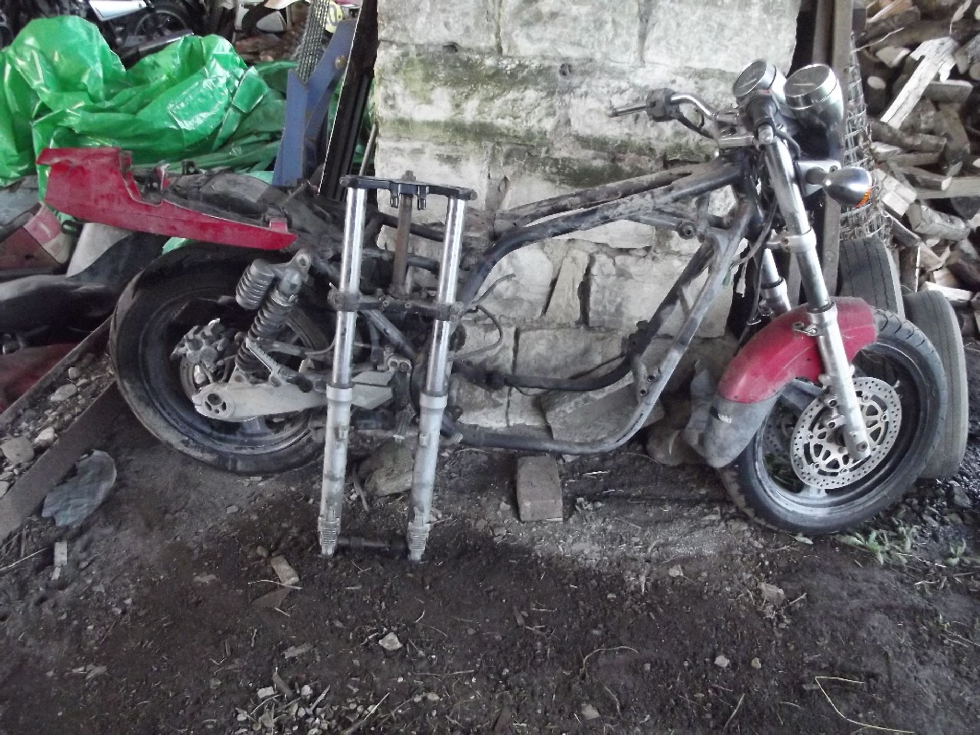 A Kawasaki GPZ1000 rolling frame, with s