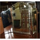 A Venetian style three plate dressing mirror and a robing mirror