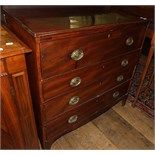 A 19th century mahogany secretaire chest of drawers, 106 cm wide