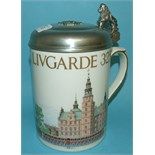 A Royal Copenhagen tankard, Den Kongelige Livgarde, 296/2500, 20.5 cm high