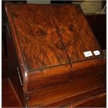 A Victorian walnut table top stationery cabinet, 36 cm wide