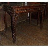 A carved oak table, with a frieze drawer, 97 cm wide