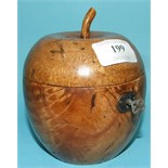 A tea caddy, in the form of an apple, 13 cm high