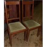 A set of six oak dining chairs, with vertical splat backs (6)