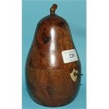 A tea caddy, in the form of a pear, 18 cm high