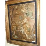 An early 19th century silkwork panel, 65 x 47 cm, the frame inscribed Sarah Rogers 1813