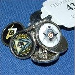 Three pairs of masonic cufflinks