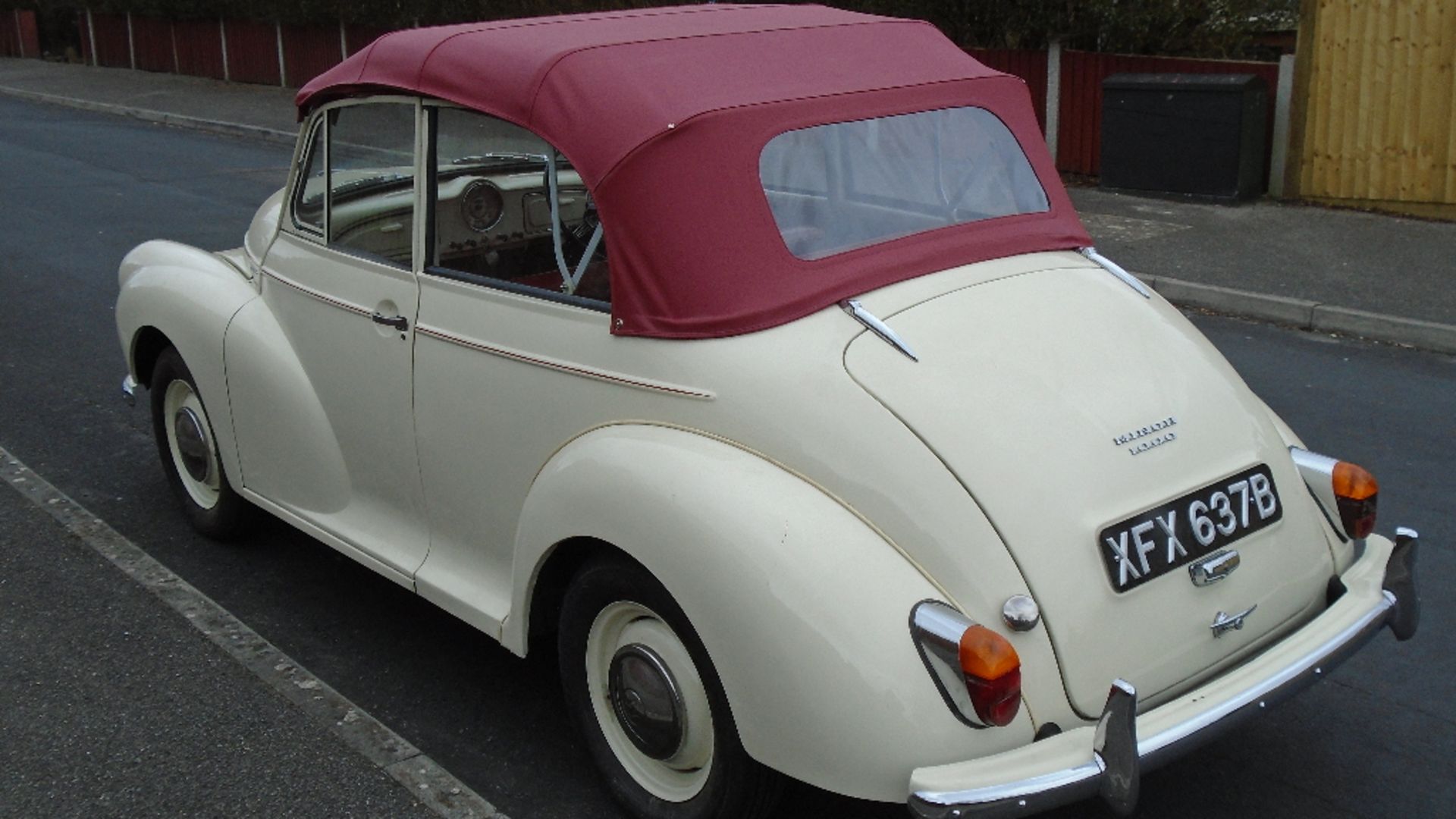 A 1964 Morris Minor replica convertible, registration number XFX 637B, Old English white. This - Image 2 of 2