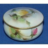 A Royal Worcester porcelain box and cove