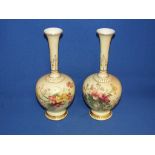 A pair of Royal Worcester porcelain vase