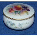 A Royal Worcester porcelain box and cove