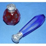 A glass scent bottle, and another simila