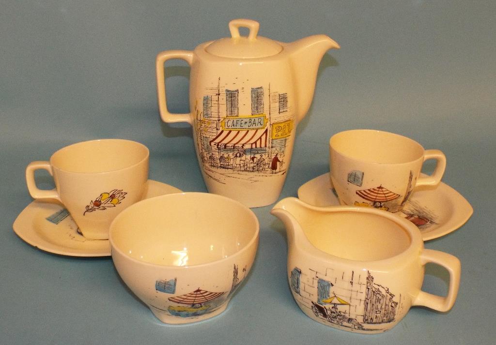 A quantity of Midwinter Riviera pattern tea and coffee wares, and other Midwinter plates (box)