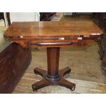 An early Victorian rosewood card table,