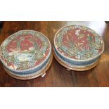 A pair of Victorian beadwork footstools,