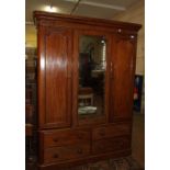 A Victorian mahogany wardrobe, with four