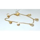 A Pravins 18ct gold bracelet, with seven