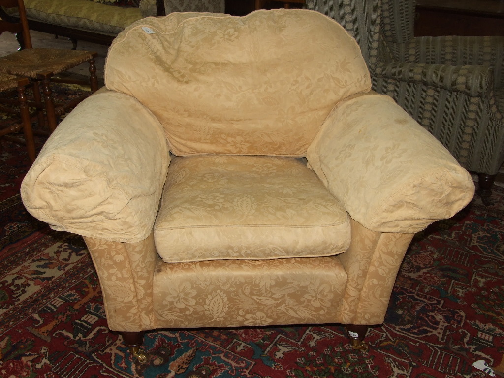An upholstered three seater settee, with - Image 2 of 2