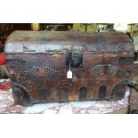 A 19th century travelling trunk, with st