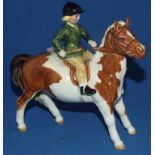 A Beswick Girl on Pony, skewbald, 1499,