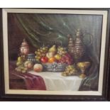 Karoly Paldeak, a still life of fruit, o