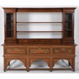 A 19th century oak dresser, crossbanded