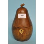 A tea caddy, in the form of a pear,