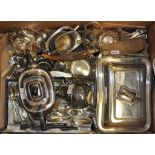 A silver plated three piece tea service,