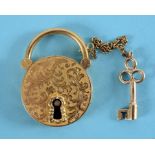 An 18ct gold padlock clasp, with key  See illustration Condition report Report by GH

The weight