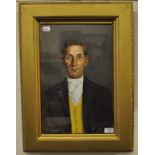 William Pascoe, a half length portrait of Tom Sloman of the Talbot Arms Uplyme, oil on board,