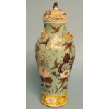 A Chinese porcelain vase and cover, decorated dragons, 26.5 cm high Condition report Report by GH