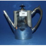 A silver coffee pot, of plain oval form, London 1901, approx. 19.