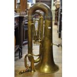 A Besson & Co Class A brass tuba, prototype model, 102 cm high,