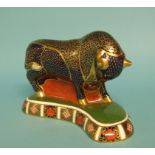 A Royal Crown Derby paperweight, in the form of a bull, 14 cm high Condition report Report by