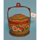 A Chinese Teachew woven wedding basket and cover
