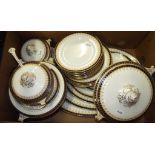 A Victorian pottery part dinner service, a tea service,