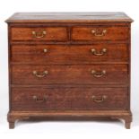 A 19th century oak chest, of two short and three long drawers, 110.