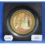 A portrait miniature, The Children of King Charles I, watercolour on ivory, 6.