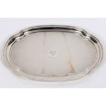 A silver tray, monogrammed, with engine turned decoration, Walker & Hall, Sheffield 1933, approx.