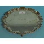 A silver salver, inscribed, Sheffield 1993, approx. 17.4 ozt, 25.