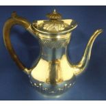 A silver coffee pot, with a reeded lower body, London 1897, approx. 21.