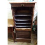 An oak music cabinet, with a tambour front, 48 cm wide Condition report Report by GH

This cabinet