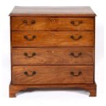 A 19th century mahogany chest, of four graduated long drawers,