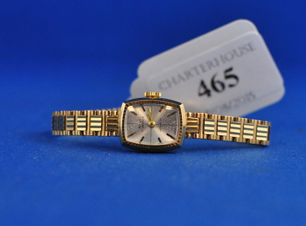 A lady's 9ct gold Avia wristwatch, with