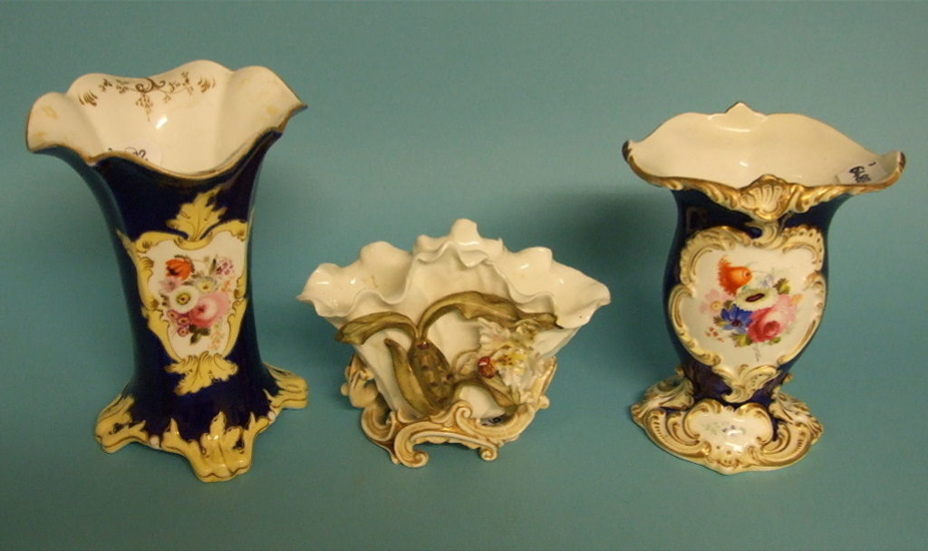 An English porcelain vase, with painted