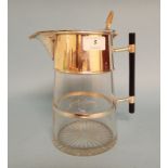 A Christopher Dresser style glass water jug,